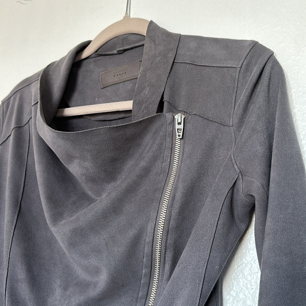 BLANK NYC for women size XS Faux Suede Asymmetric Zipper in gray